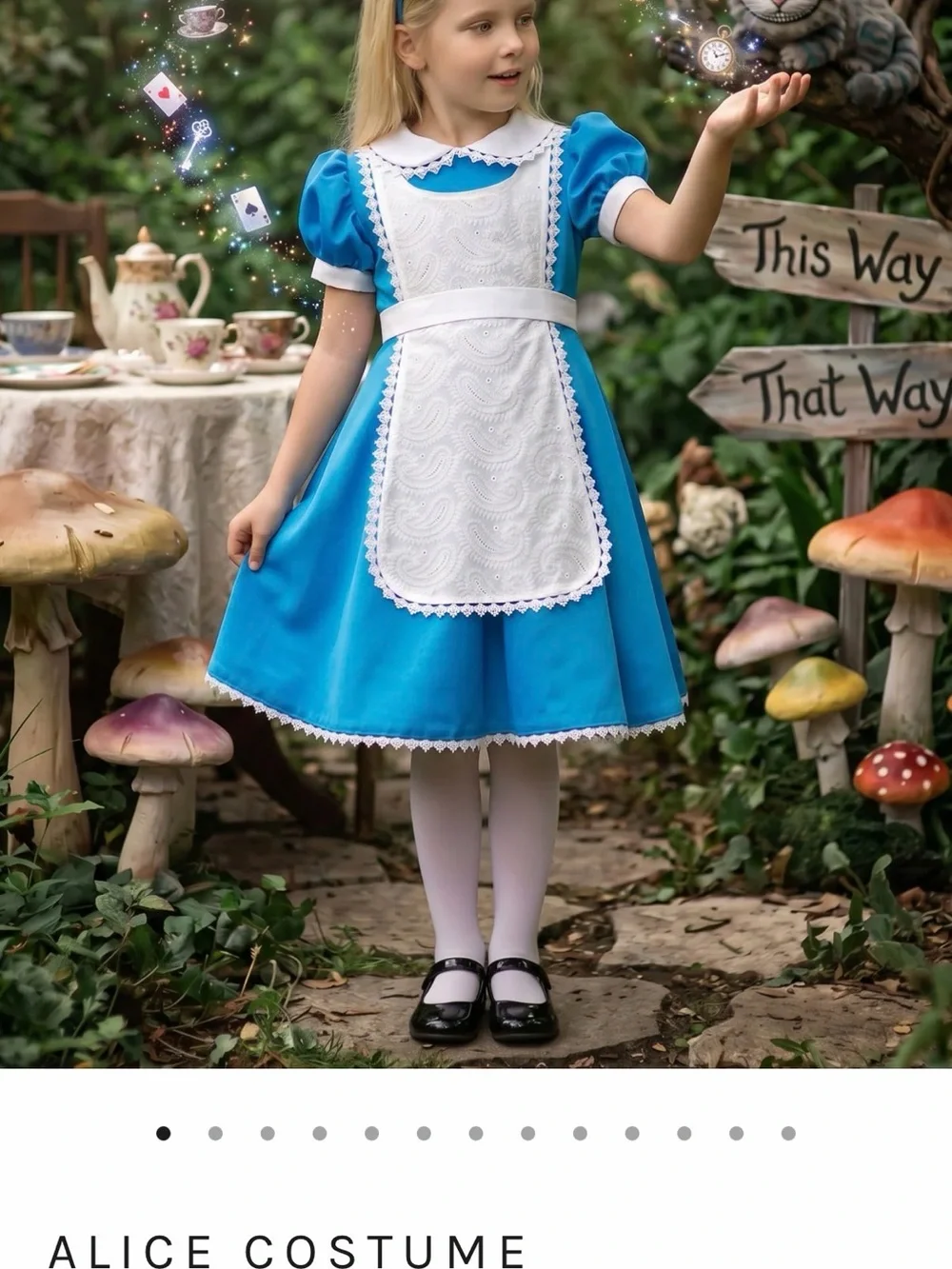 Alice in Wonderland Halloween🎃Carnival Suit Cosplay Girls👧🏻Costume Sz 7